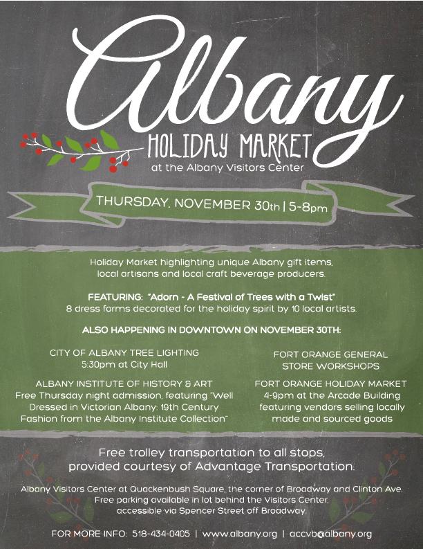 Holiday Market flyer with details on the vendors