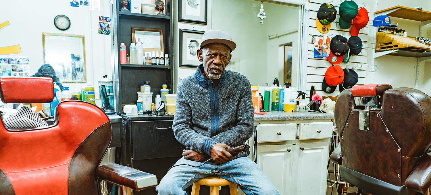 image of a barber inside the business Always Cuttin'