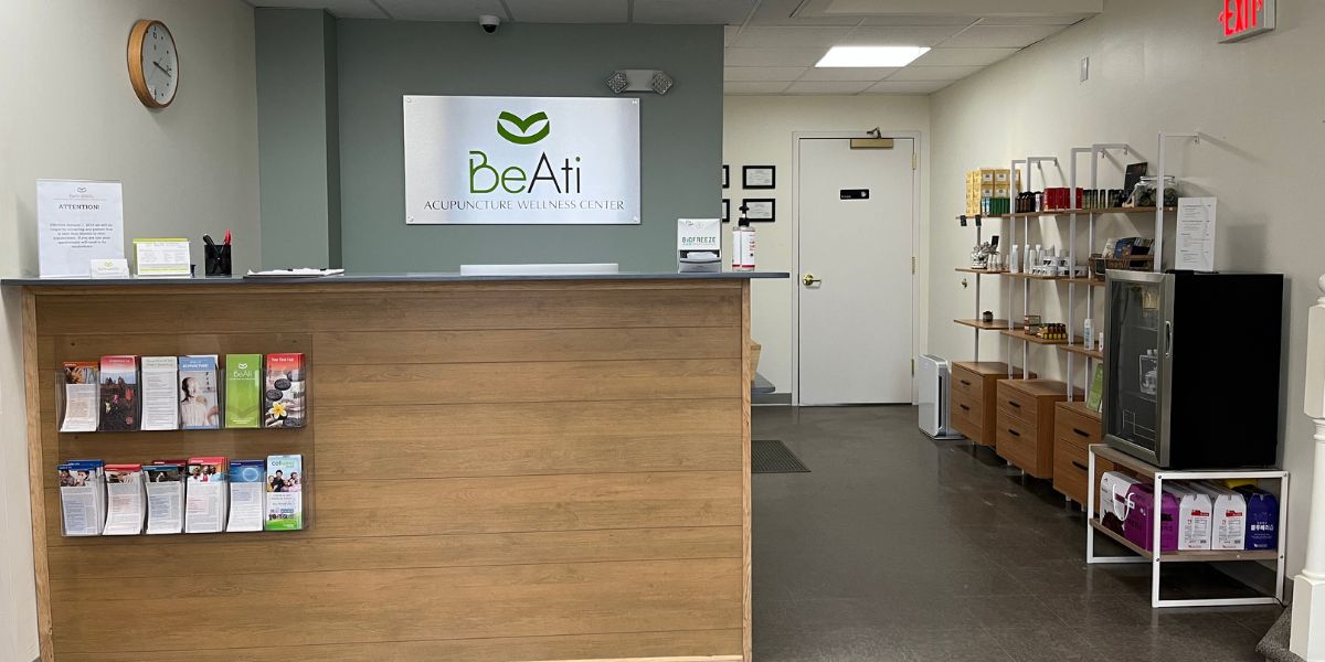 Front desk of BeAti Acupuncture Wellness in downtown Albany