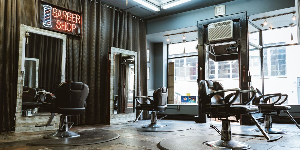 inside view of the MensRoom Barbershop 