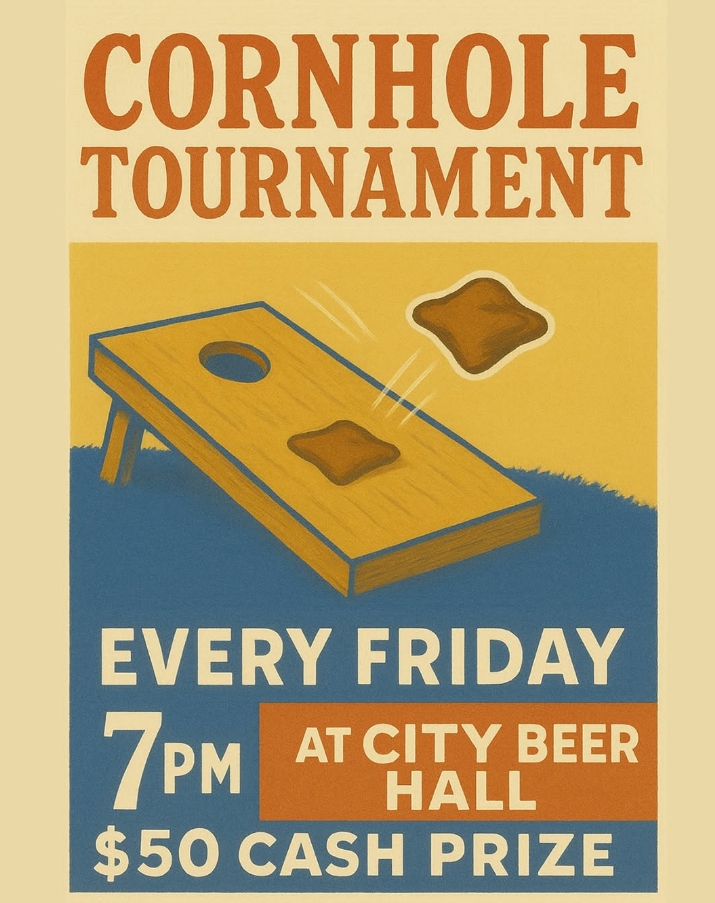 City Beer Hall Cornhole Tournament Graphic