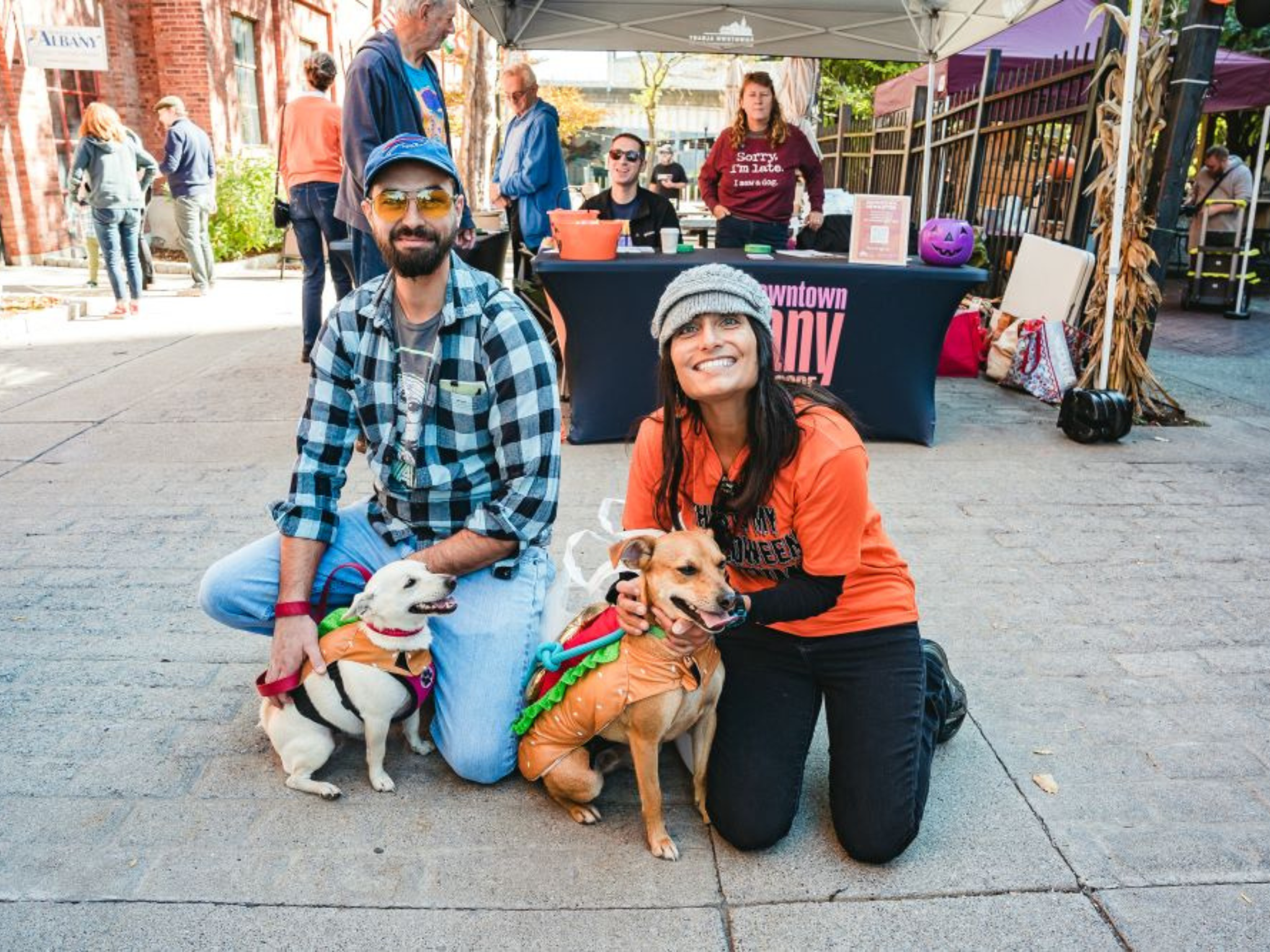 Hounds of Halloween Photo of people with their dogs in Quackenbush Square