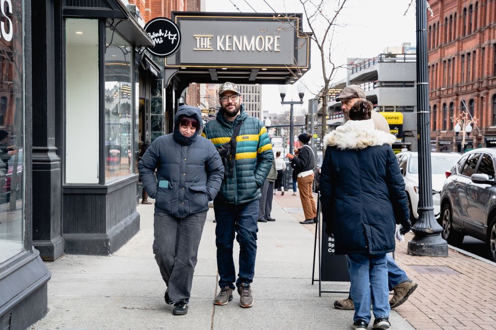 People Milling Around Downtown