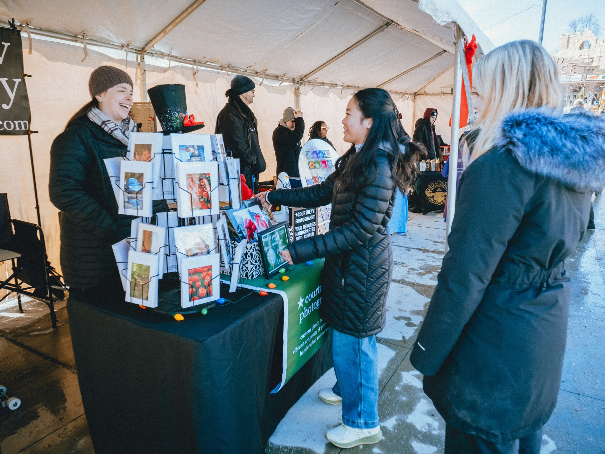 Image of people shopping at holiday market