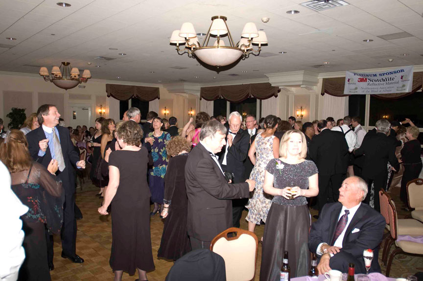 Ballroom with partygoers