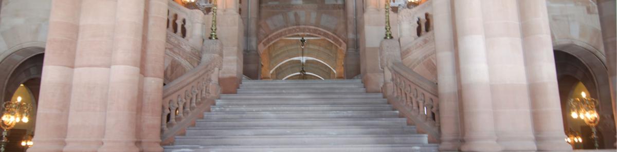 Marble columns and steps