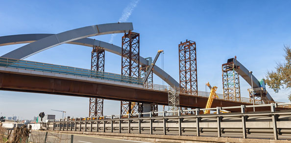 Expansion bridge under construction.