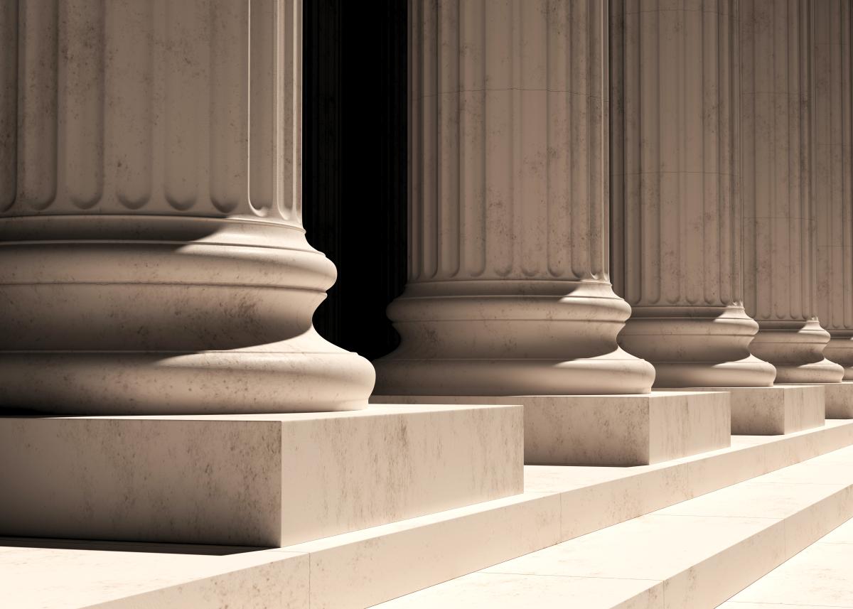 Row of white marble columns