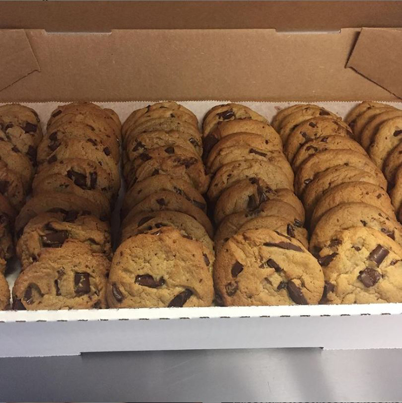 Box of chocolate chip cookies