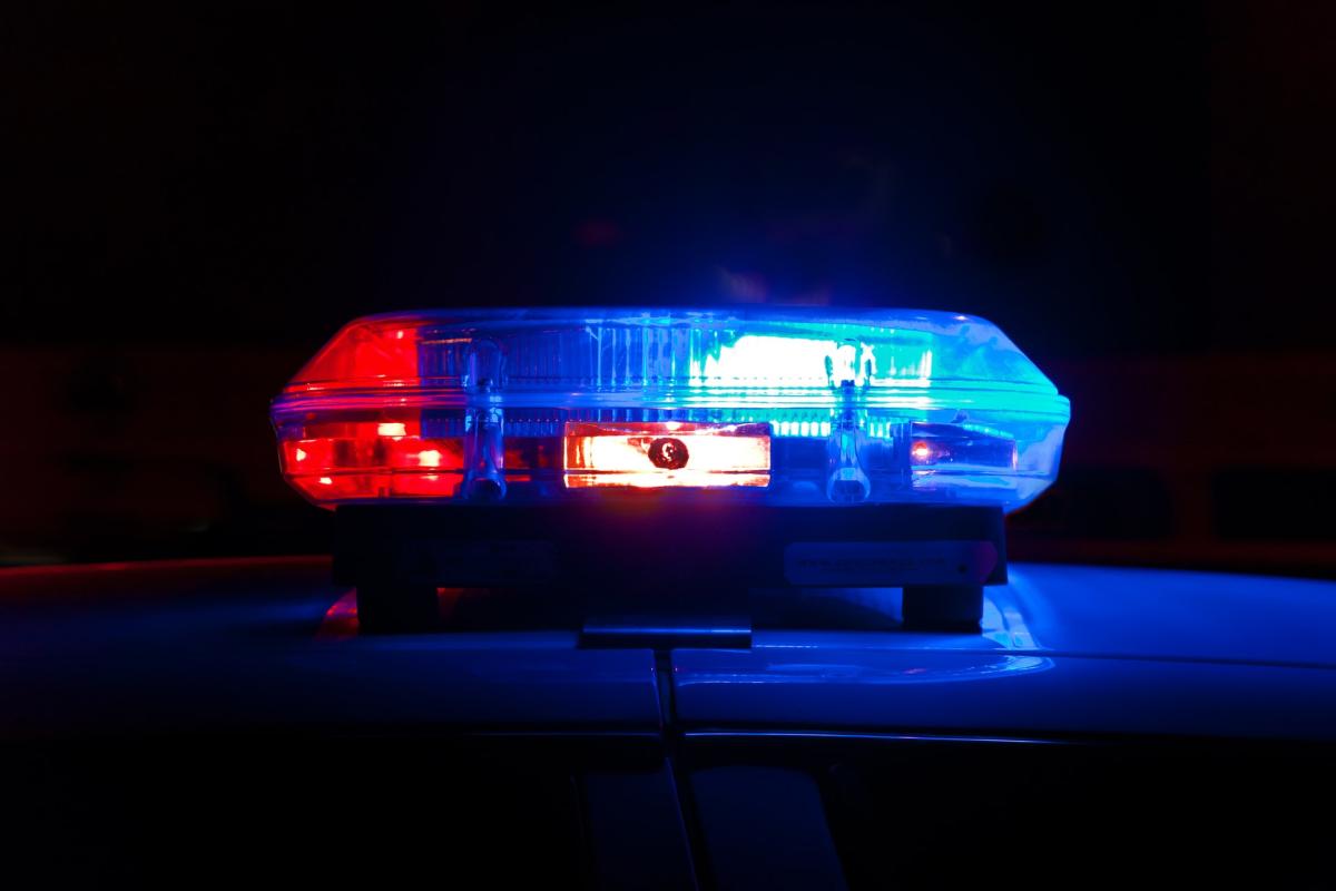 Top of police car showing lights