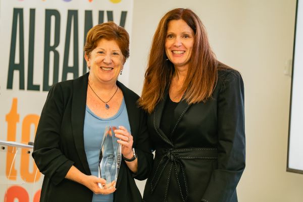 Mayor Sheehan and Georgette Steffens