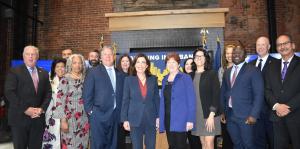 Image of Gov Kathy Hochul and Georgette Steffens along with other local and state leaders