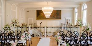 photo of wedding ceremony set up in Kenmore Ballroom