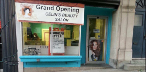 Exterior of Celin's Beauty Salon