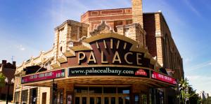 Exterior of Palace Theatre showing entrance and marquee