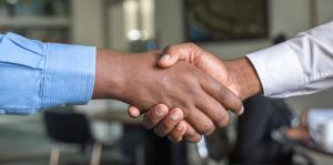 Handshake in office