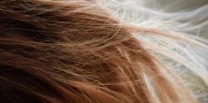 Closeup of hair blowing in wind