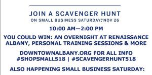 Small Business Saturday flyer advertising the participating businesses 