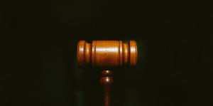 Generic law gavel on a black background