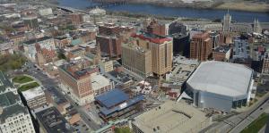 Aerial view of downtown Albany 