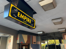 Exterior of Empire Live including overhead sign