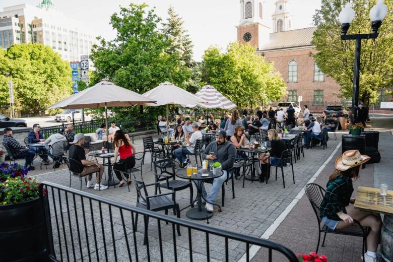 Outside of McGeary's at Happy Hour
