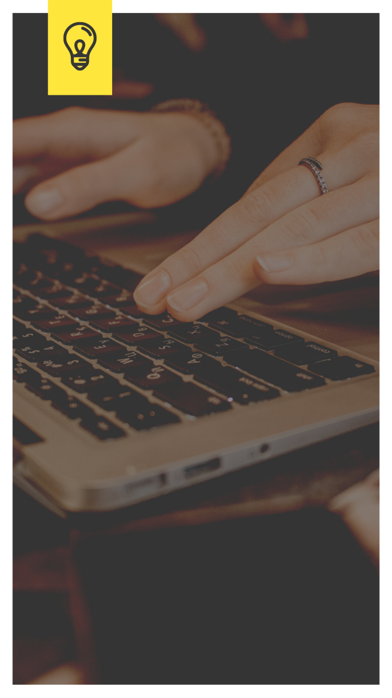 Picture of hand typing on keyboard