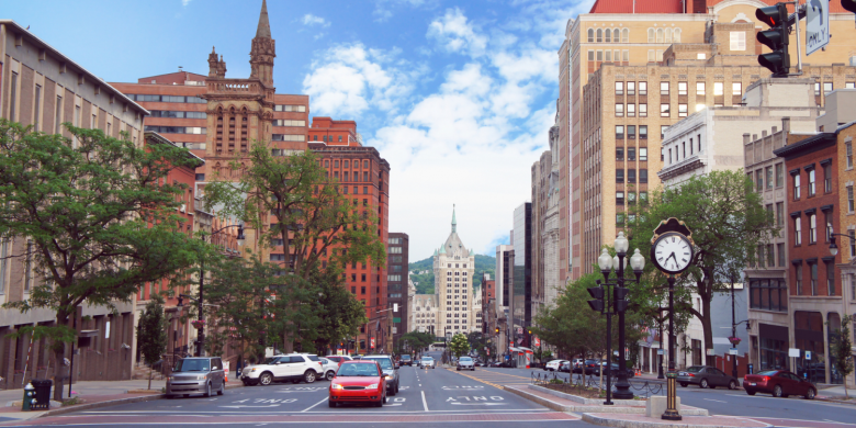 View of State Street Downtown Albany