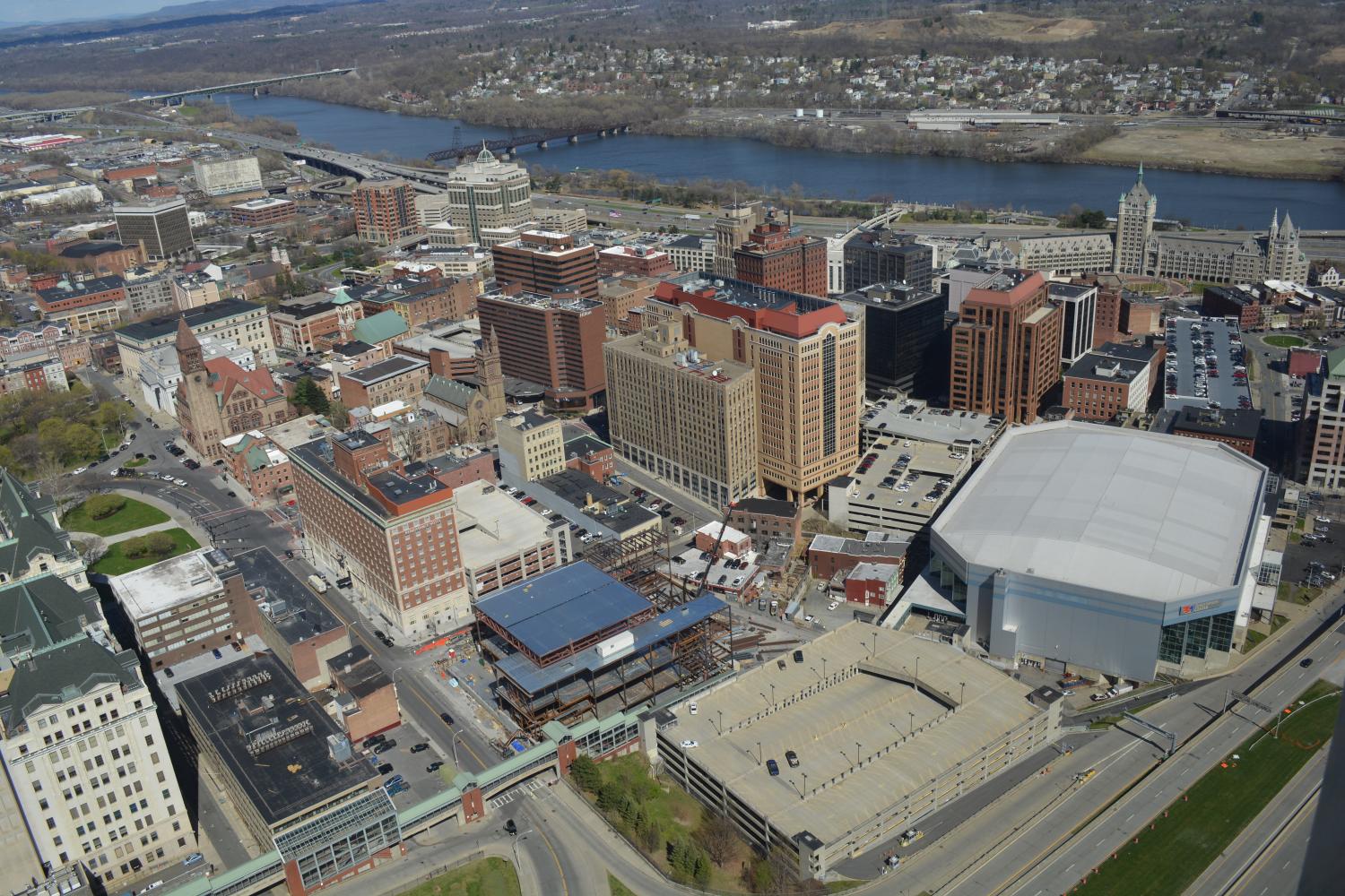 Aerial view of downtown Albany 