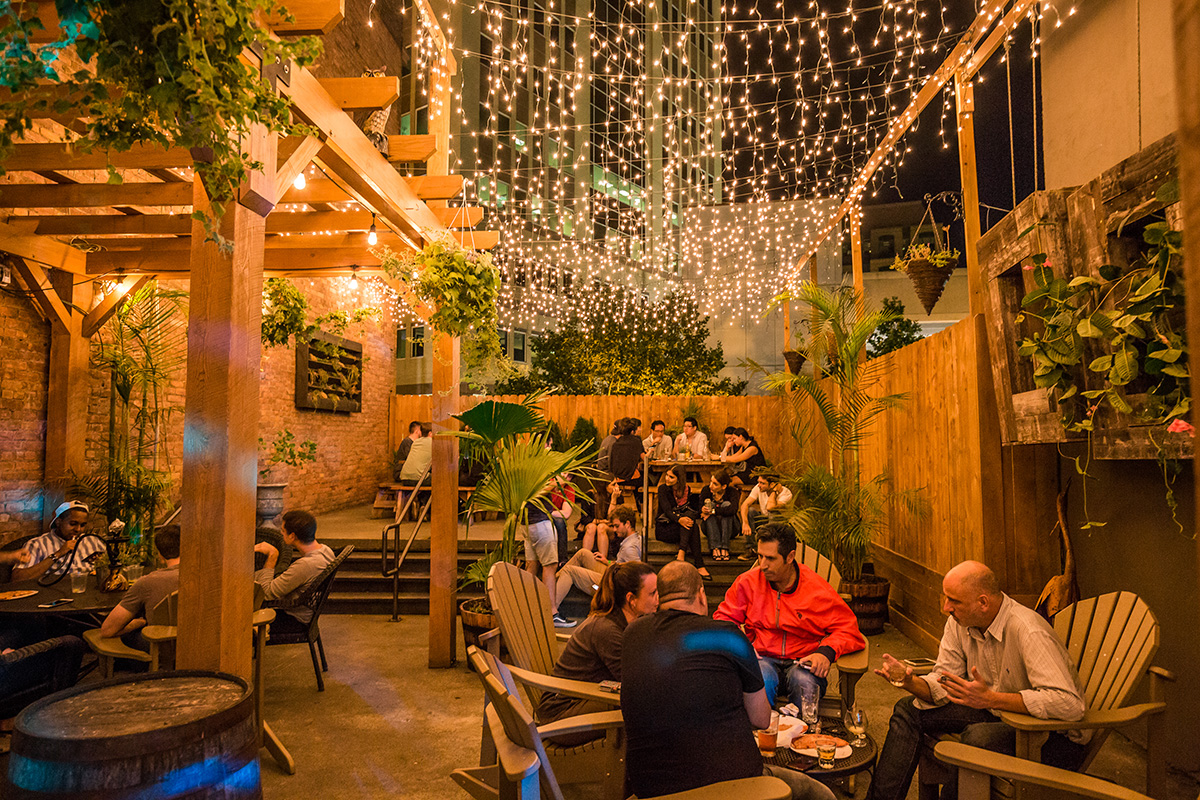 Outside Night Dining on Patio at The City Beer Hall